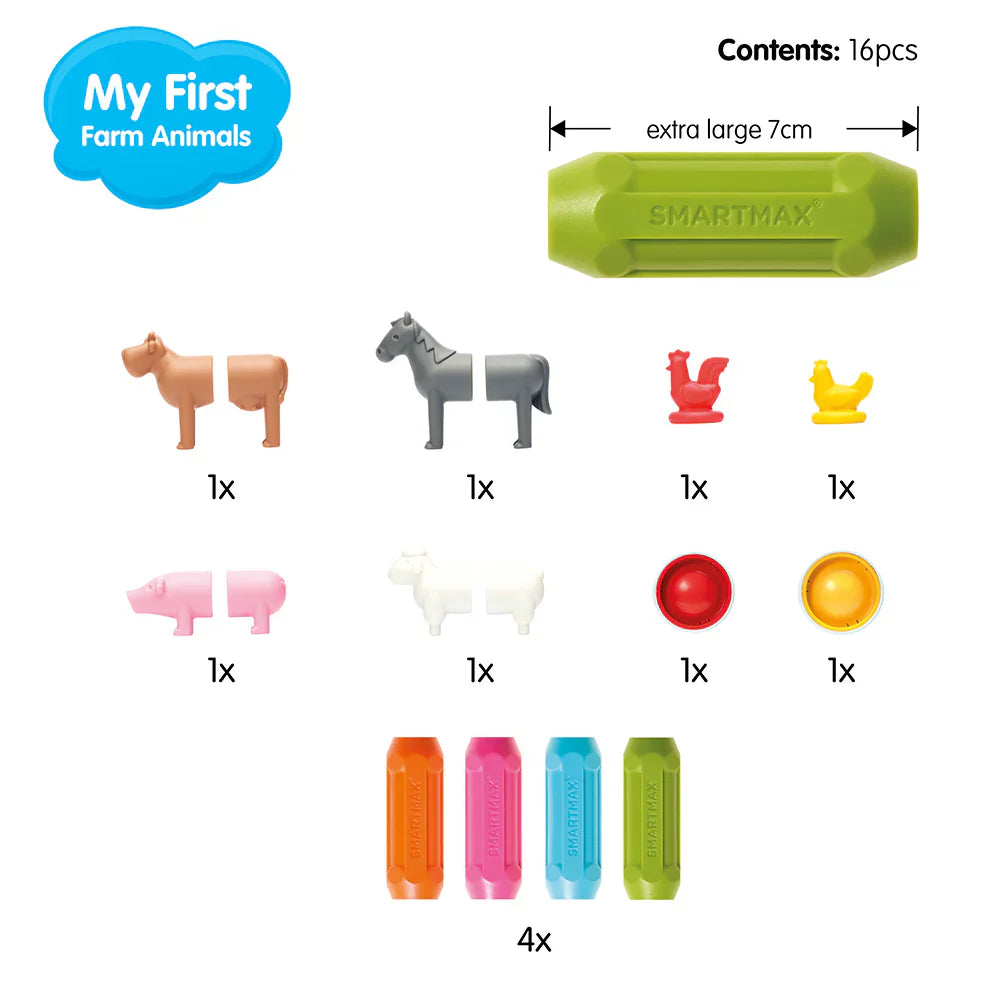 Conținutul jucăriei magnetice SmartMax: My First Farm Animals